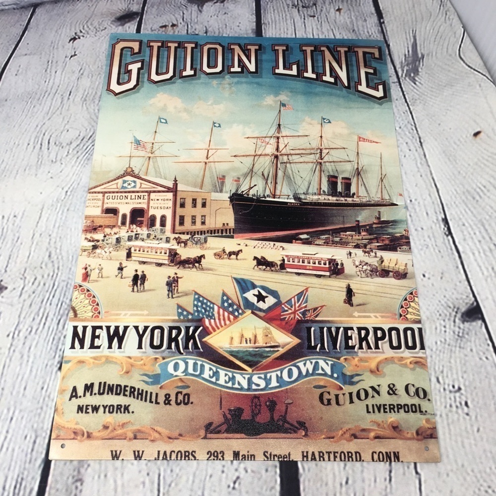 Retro Vintage Inspired Tin Sign Boat Ship